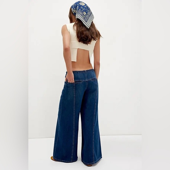 NWT FREE PEOPLE WE THE FREE Veritas Wide-Leg Jeans | Truth MSRP $128 Size S - Picture 5 of 13